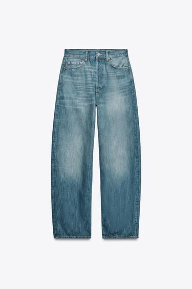 Zara ZW COLLECTION RELAXED MID-RISE JEANS - Blue