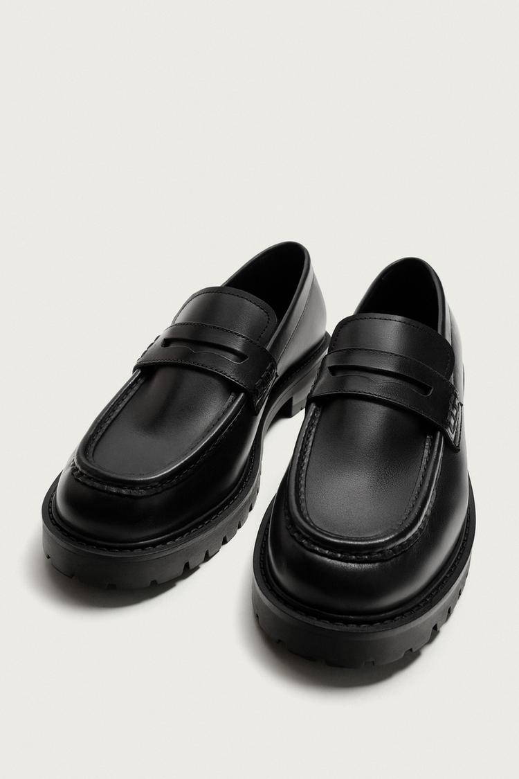 Mocasines de suela track de cuero 3
