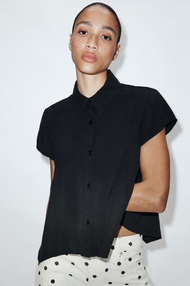 CAMISA FLUIDA ASIMÉTRICA - Negro de Zara