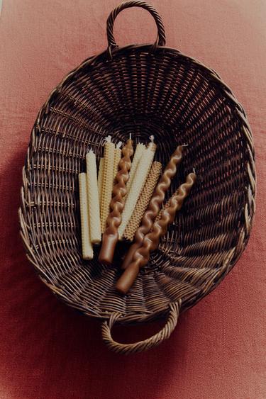 PACK OF SCULPTURAL DECORATIVE CANDLES (PACK OF 2) - Honey by Zara