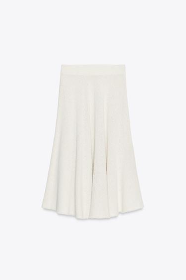 ZW COLLECTION STRUCTURED MIDI SKIRT - Ecru by Zara - Image 7