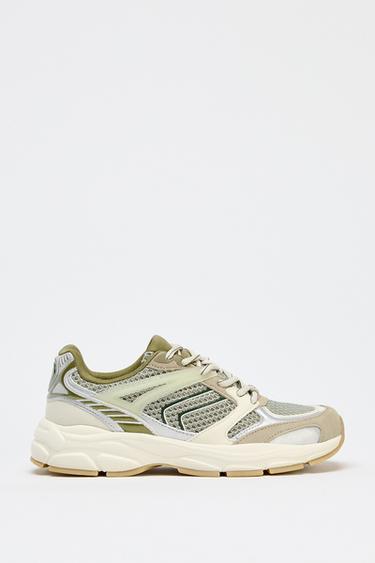 COLOUR-BLOCK RUNNING TRAINERS - Green by Zara - Image 1