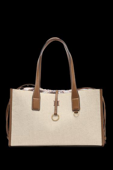 MAXI CANVAS TOTE BAG - Ecru by Zara