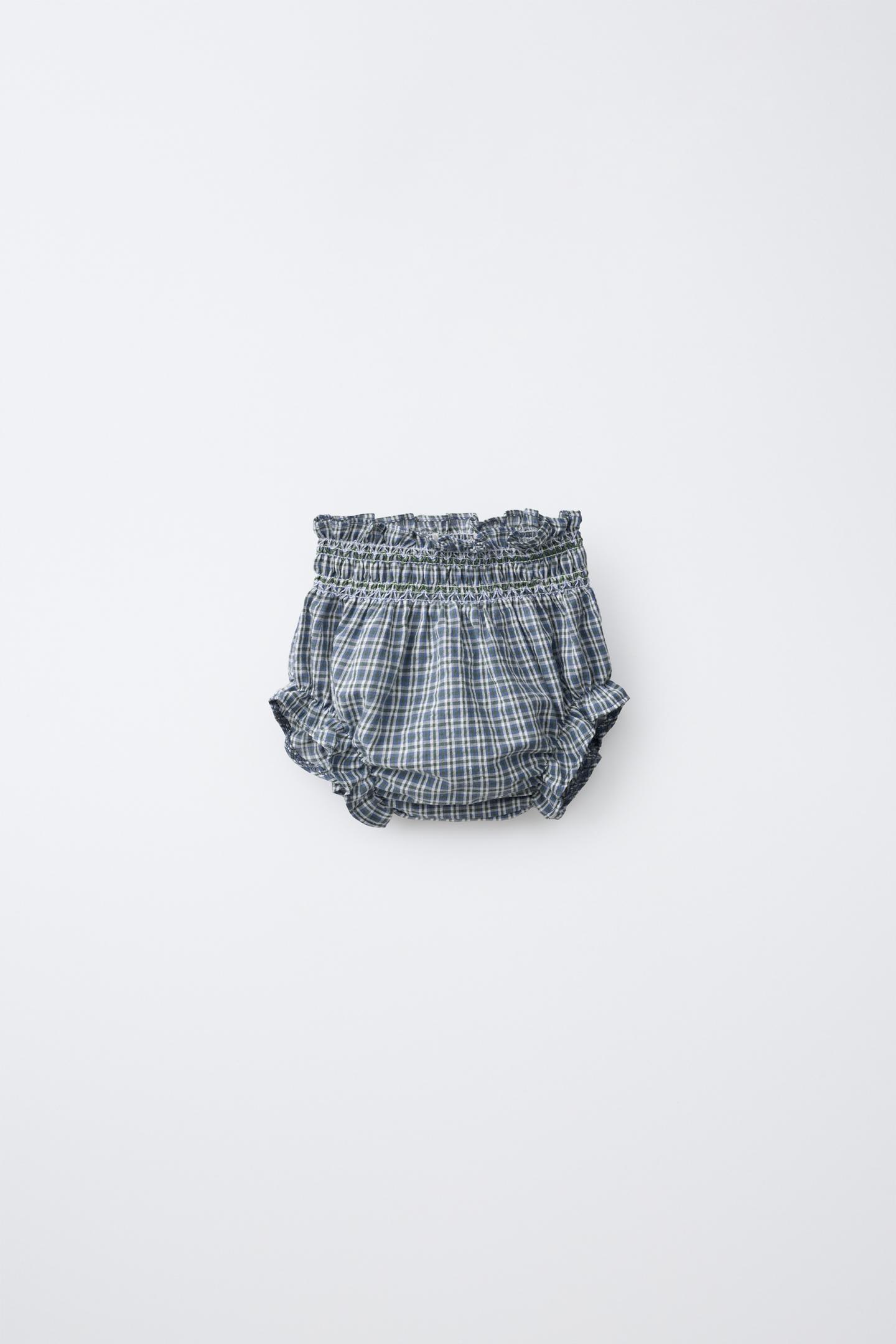 Трусы-брифы Plaid для детей — Zara, цвет: Зелёный / Синий — фото 1