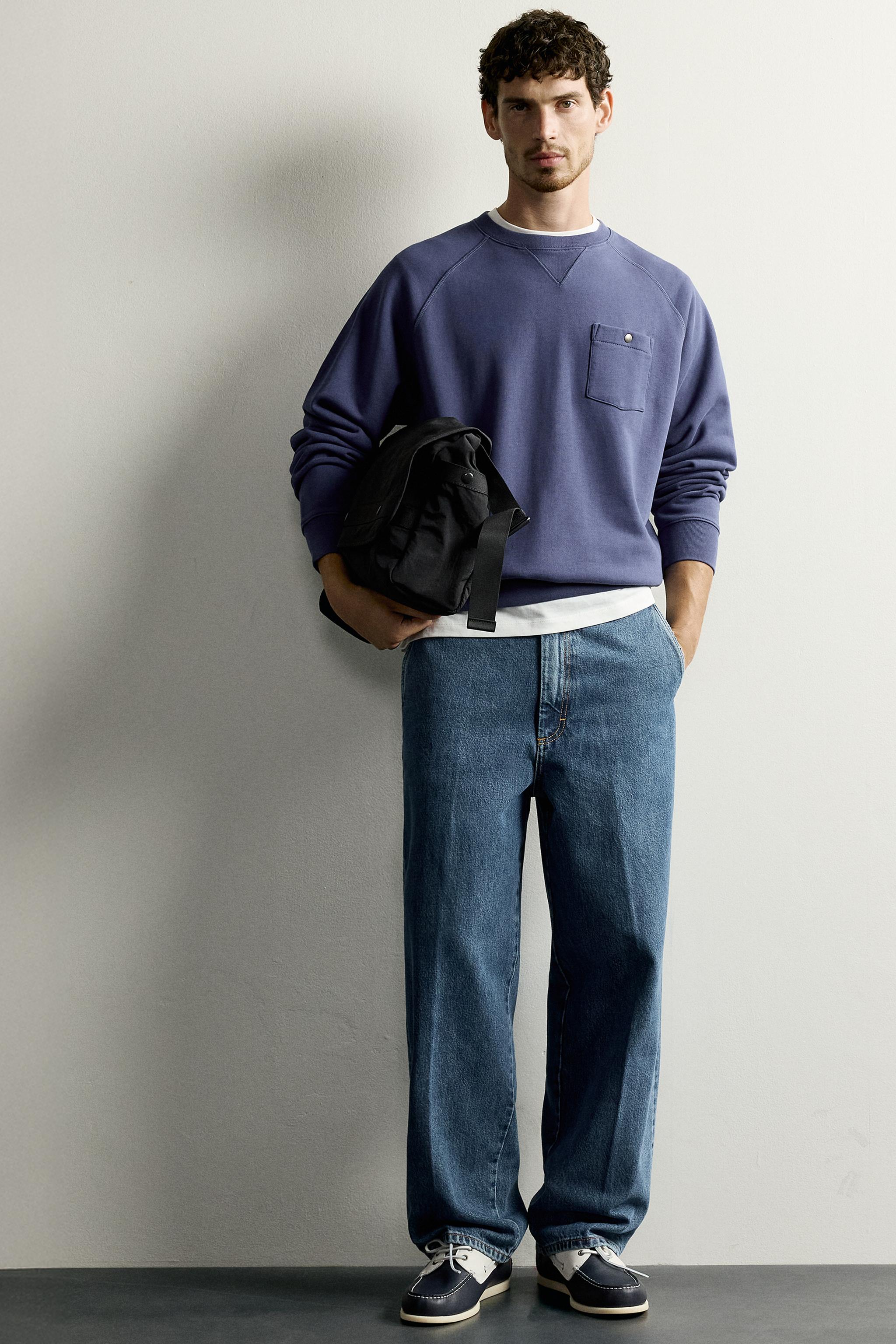 Zara BİSİKLET YAKA CEPLİ SWEATSHIRT görsel 7
