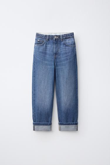 JEANS LOOSE გადაკეცილი - Zara-ს Blue - სურათი 0