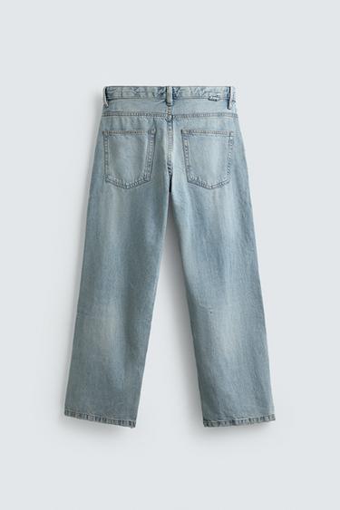 RIPPED BAGGY FIT JEANS - Light blue by Zara - Image 8