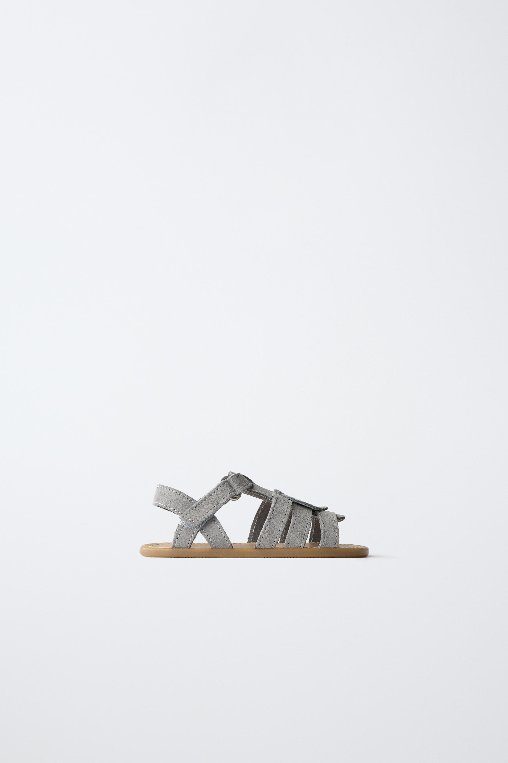 BAREFOOT FISH LEATHER SANDALS — Sky Blue