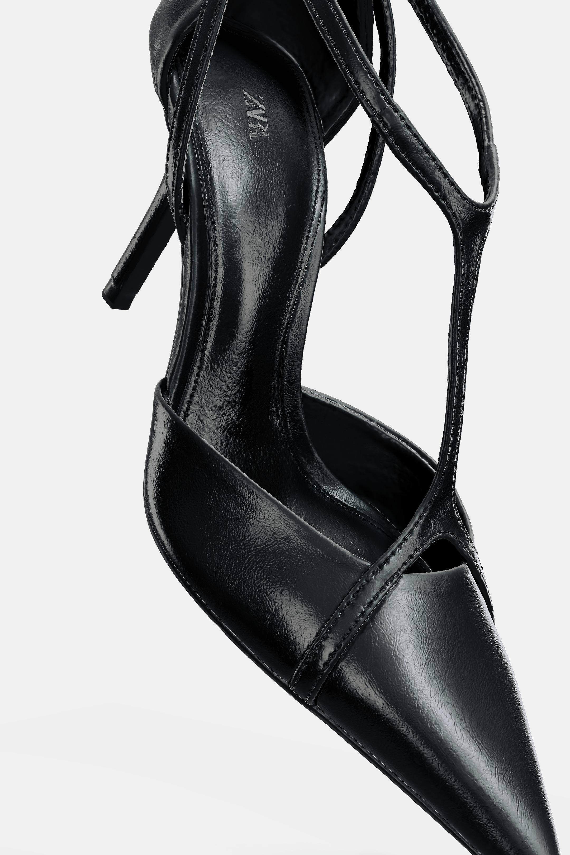 Zara ANKLE STRAP HEELS - Black