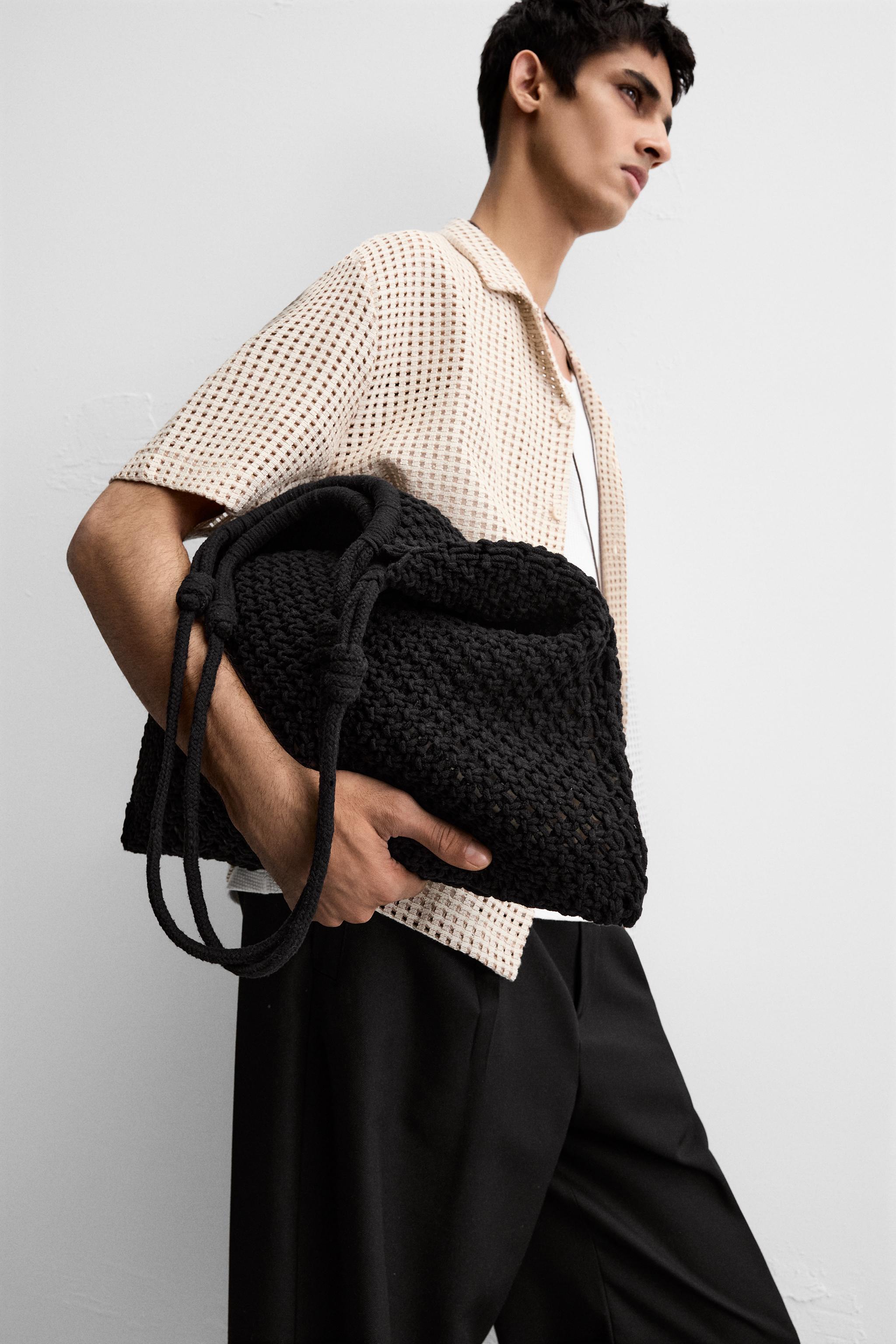 マクラメ トートバッグ - ブラック | ZARA Japan / 日本