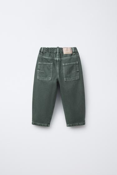 PANTALON BAGGY EN SERGÉ - Vert bouteille de Zara - Image 1