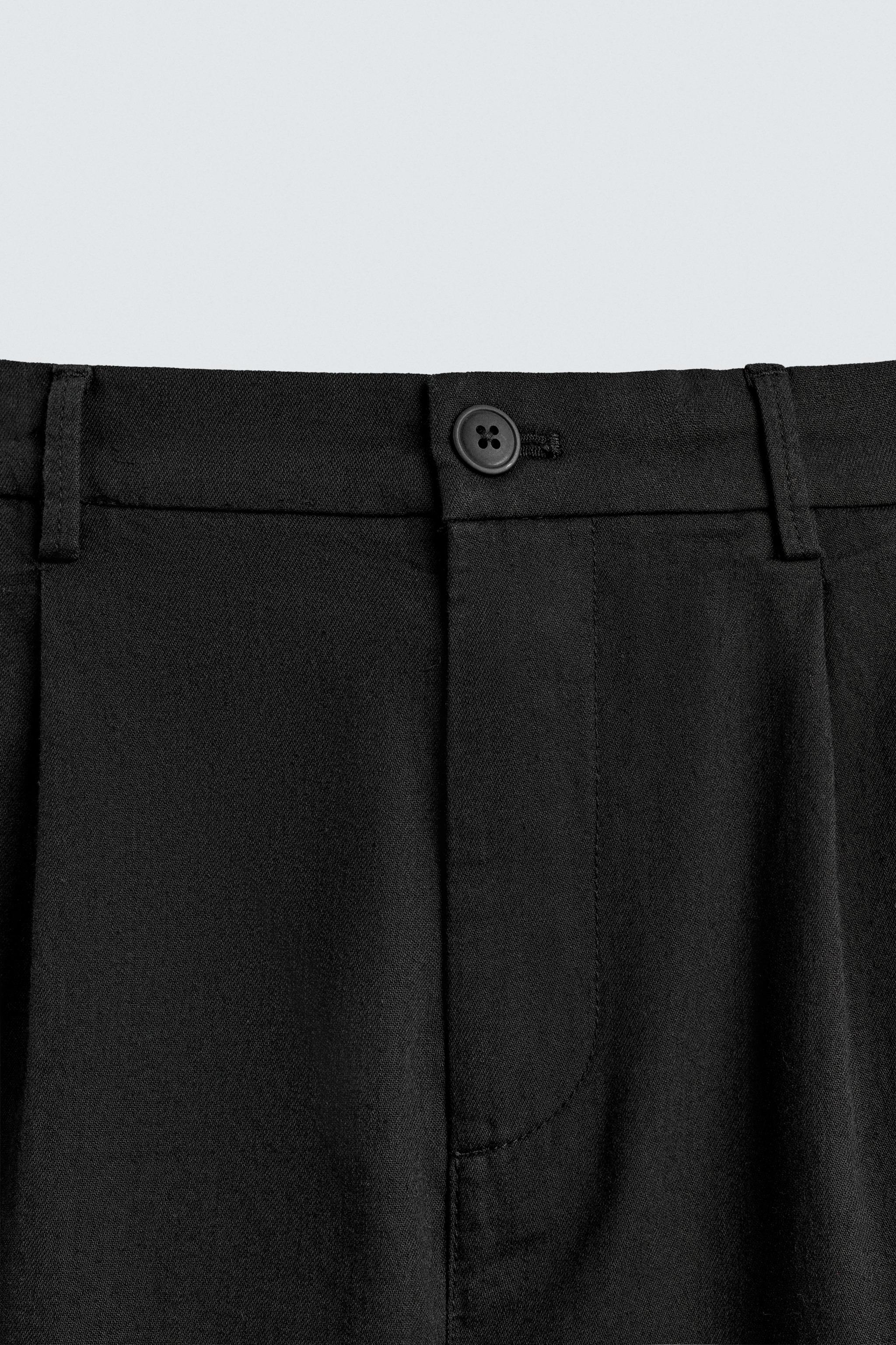 RELAXED FIT COTTON - LINEN PANTS