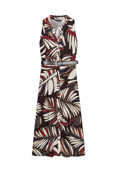 PRINTED MIDI DRESS WITH BELT - Multicoloured by Zara - Image 0