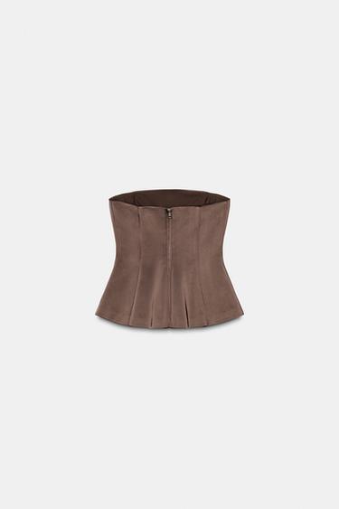 SATIN BANDEAU TOP - Marron chocolat de Zara - Image 7