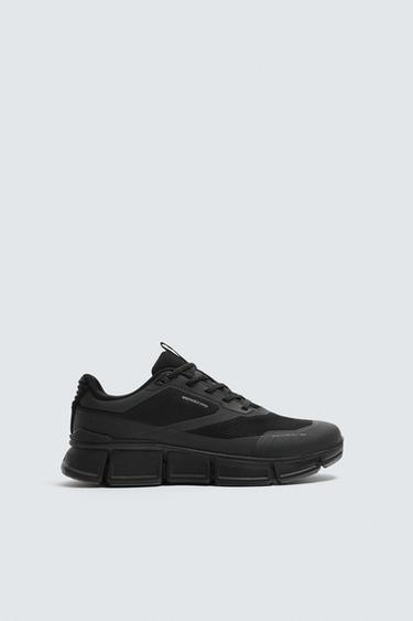 Zara MONOCHROME TECHNICAL SNEAKERS - Black