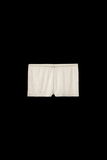 Zara POINTELLE BOXER SHORTS - Oyster-white - Image 0