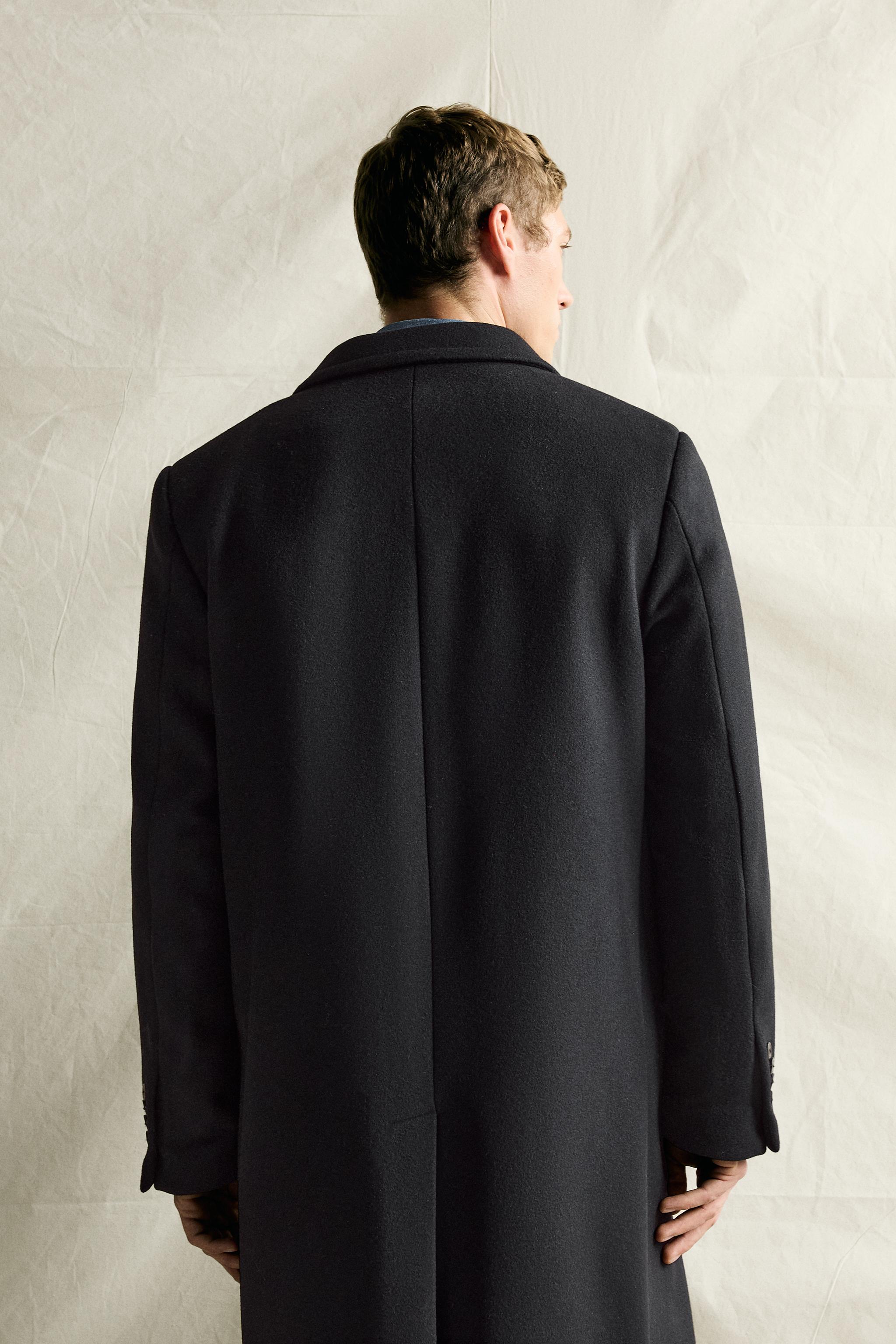MANTECO® WOOL-BLEND DOUBLE-BREASTED COAT - Black | ZARA United States
