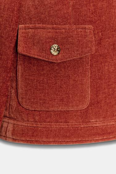 VELVET JACKET WITH SHOULDER PADS - Burnt orange by Zara - Image 8