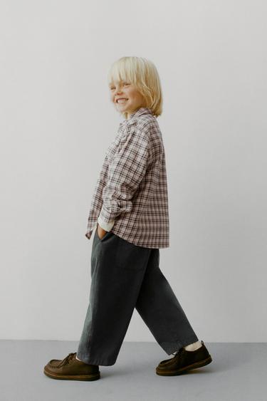 QUẦN BAGGY VẢI MỀM - Màu xám than từ Zara