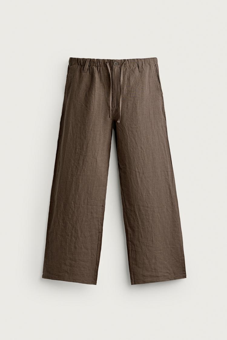100% LINEN RELAXED FIT TROUSERS