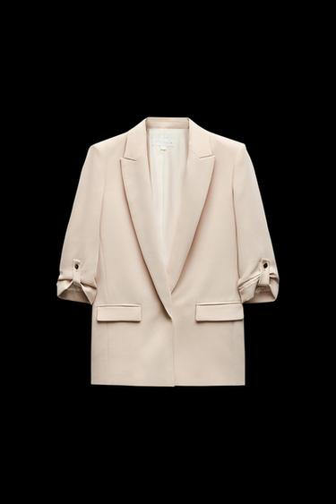 BLAZER MIT ÄRMELN ZUM KREMPELN - Sandfarben von Zara - Bild 0