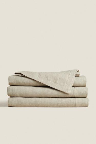 Zara LINEN TABLECLOTH - Light beige - Image 0