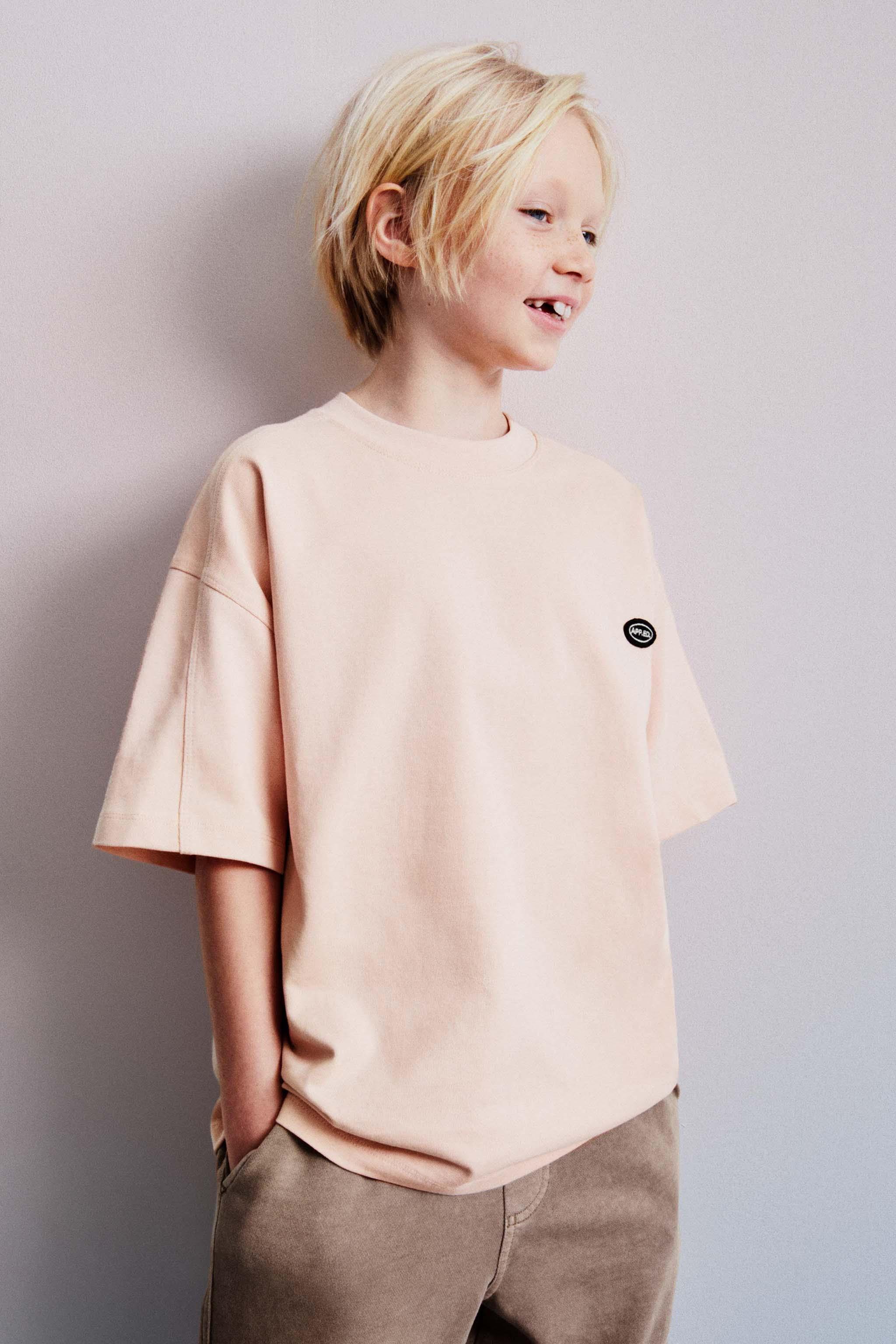 HEAVY-WEIGHT EMBROIDERED T-SHIRT - Pink | ZARA United Kingdom