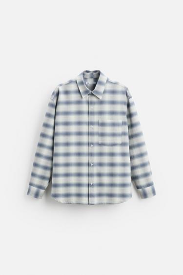 CAMISA OXFORD OVERSIZE FIT - Blanco / Gris de Zara - Imagen 0