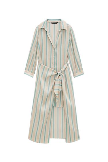 STRIPED SHIRT DRESS