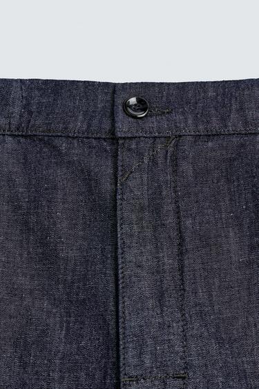 LIGHTWEIGHT DENIM BERMUDA SHORTS - Blue / Indigo by Zara - Image 8