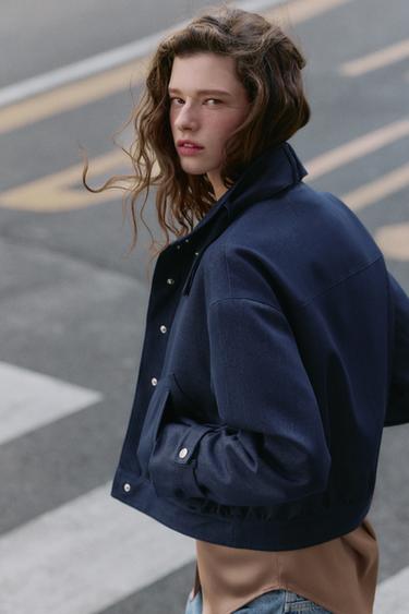 HIGH-NECK BOMBER JACKET - Indigo by Zara - Image 3