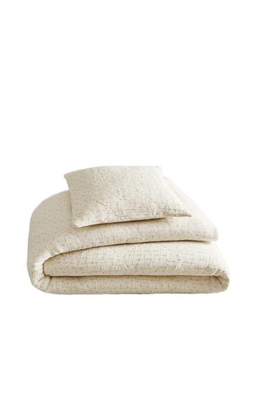 COUVRE-LIT ENFANT GAZE FLORAL - Rose de Zara