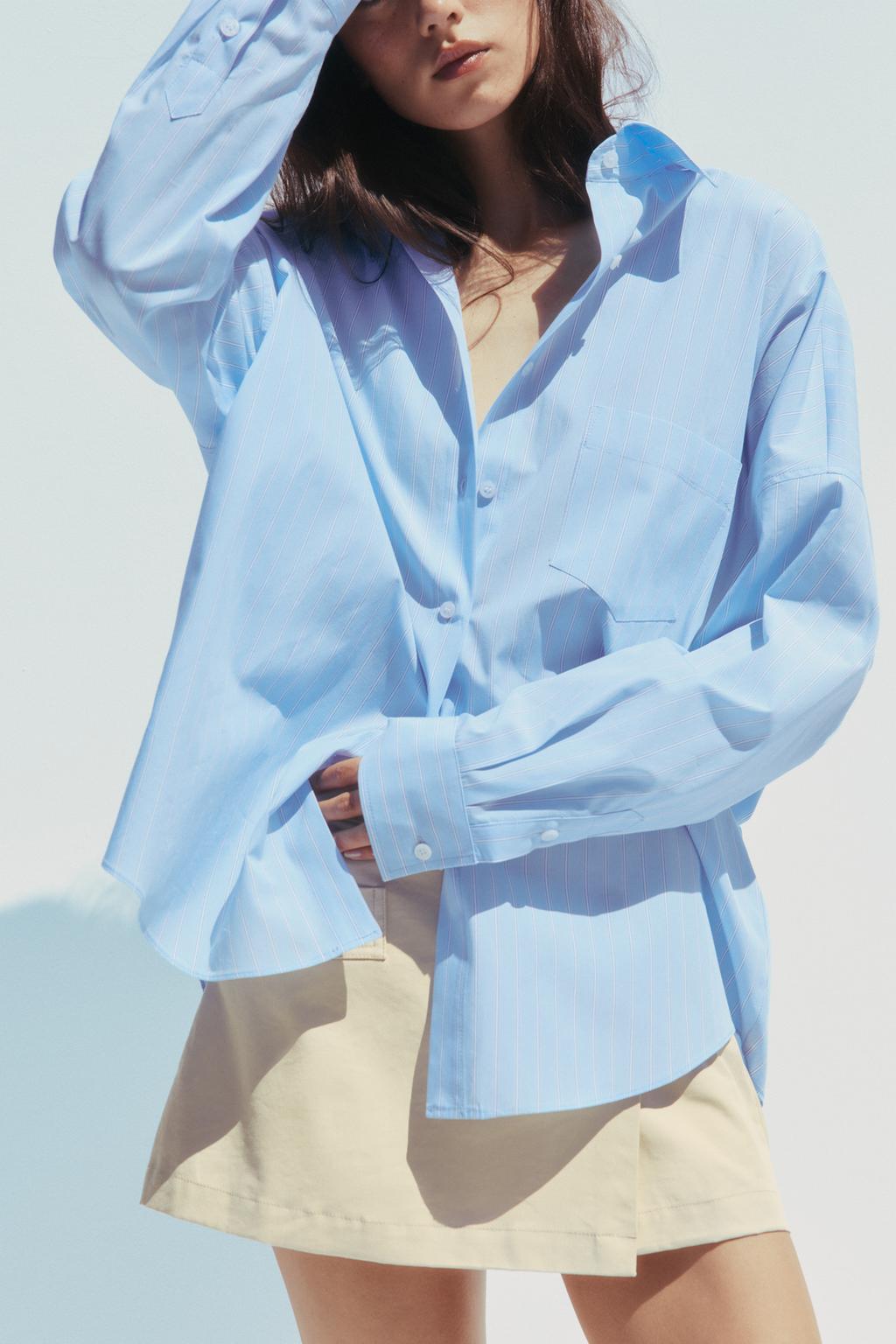 Thumbnail image for OVERSIZE STRIPED POPLIN SHIRT