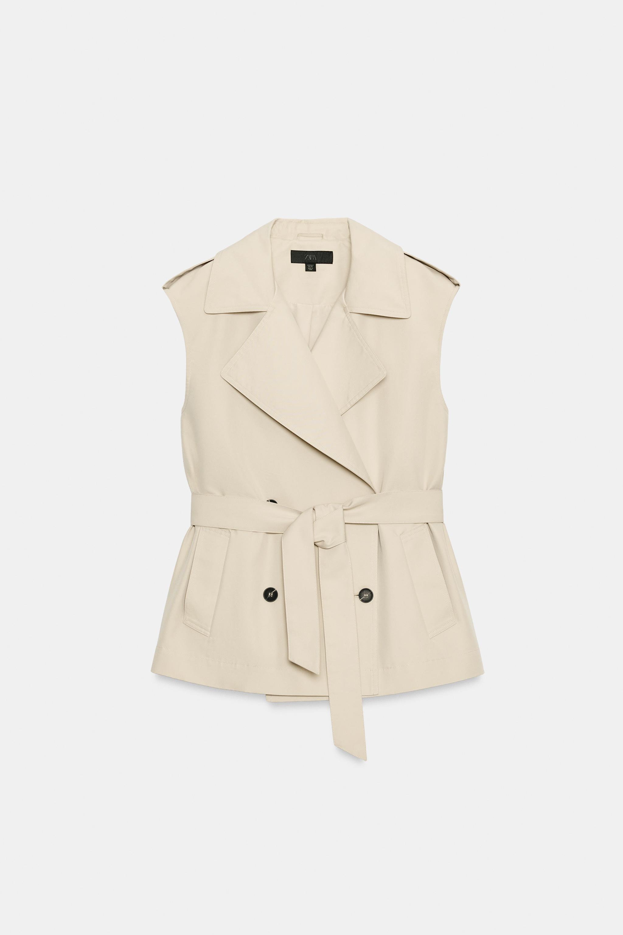 ベルト付きダブルブレストベスト - サンド/マール | ZARA Japan / 日本