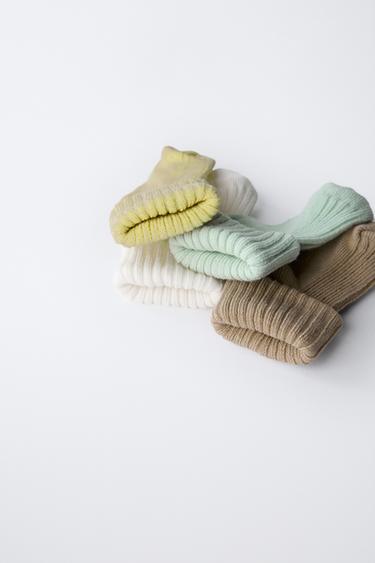 PACK OF 4 COLOURED SOCKS - Greenish by Zara - Image 2