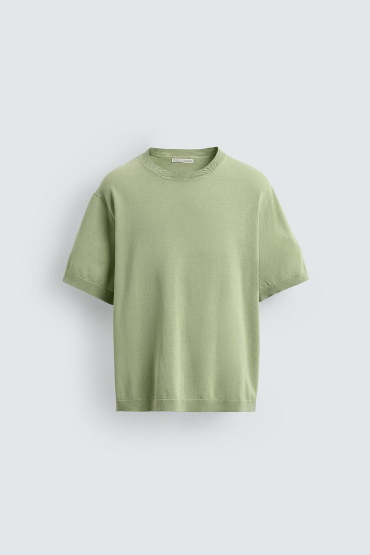ZARA LIGHT KNIT COTTON T-SHIRT