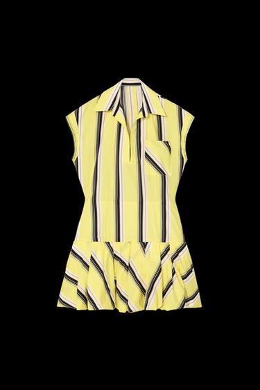 LIMITED EDITION STRIPED PUFF DRESS - Yellow by Zara