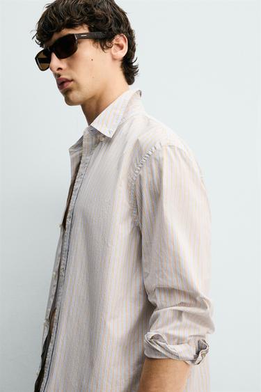 CHEMISE REGULAR FIT À RAYURES - Brown Stripes de Zara - Image 5