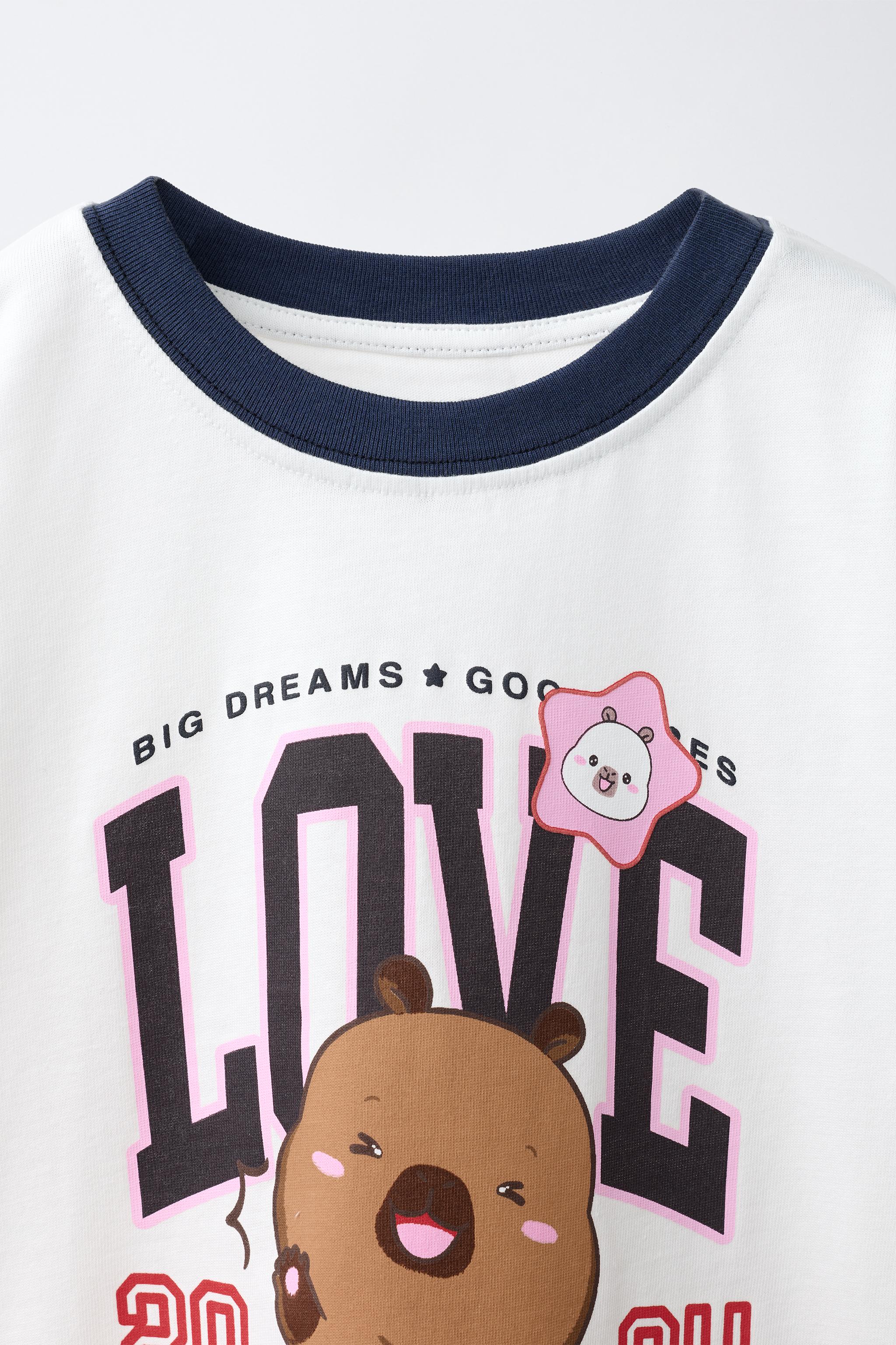 Детские футболки Zara CAPYFUN © VARSITY PRINT T-SHIRT — фото 4