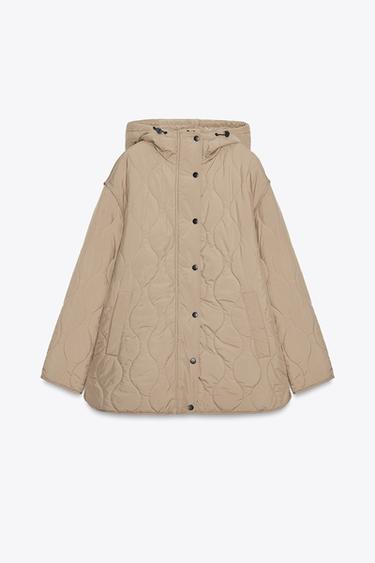 WATER REPELLENT HOODED PADDED JACKET - camel by Zara - Image 6