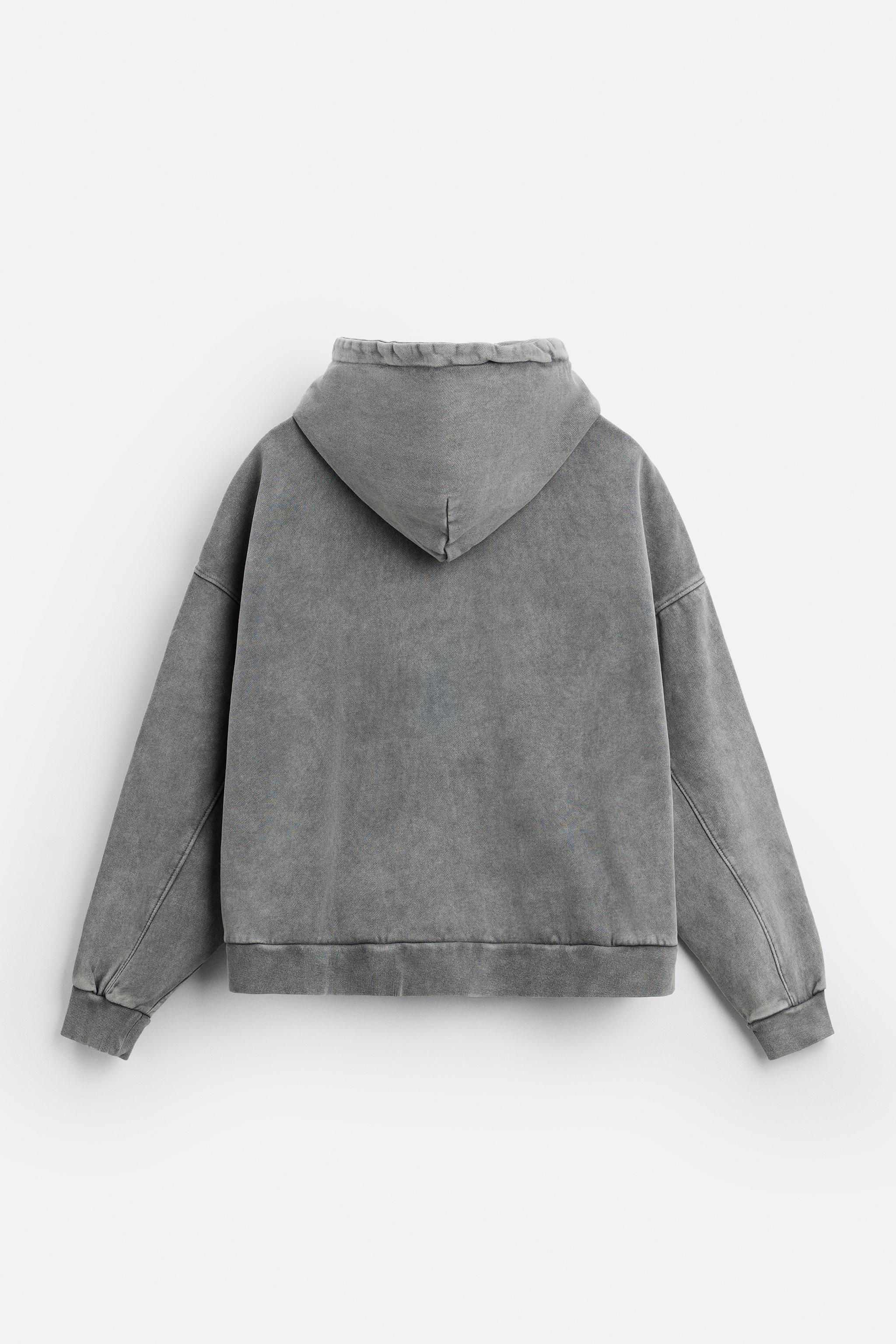 WASHED HOODIE - Dark anthracite | ZARA Australia