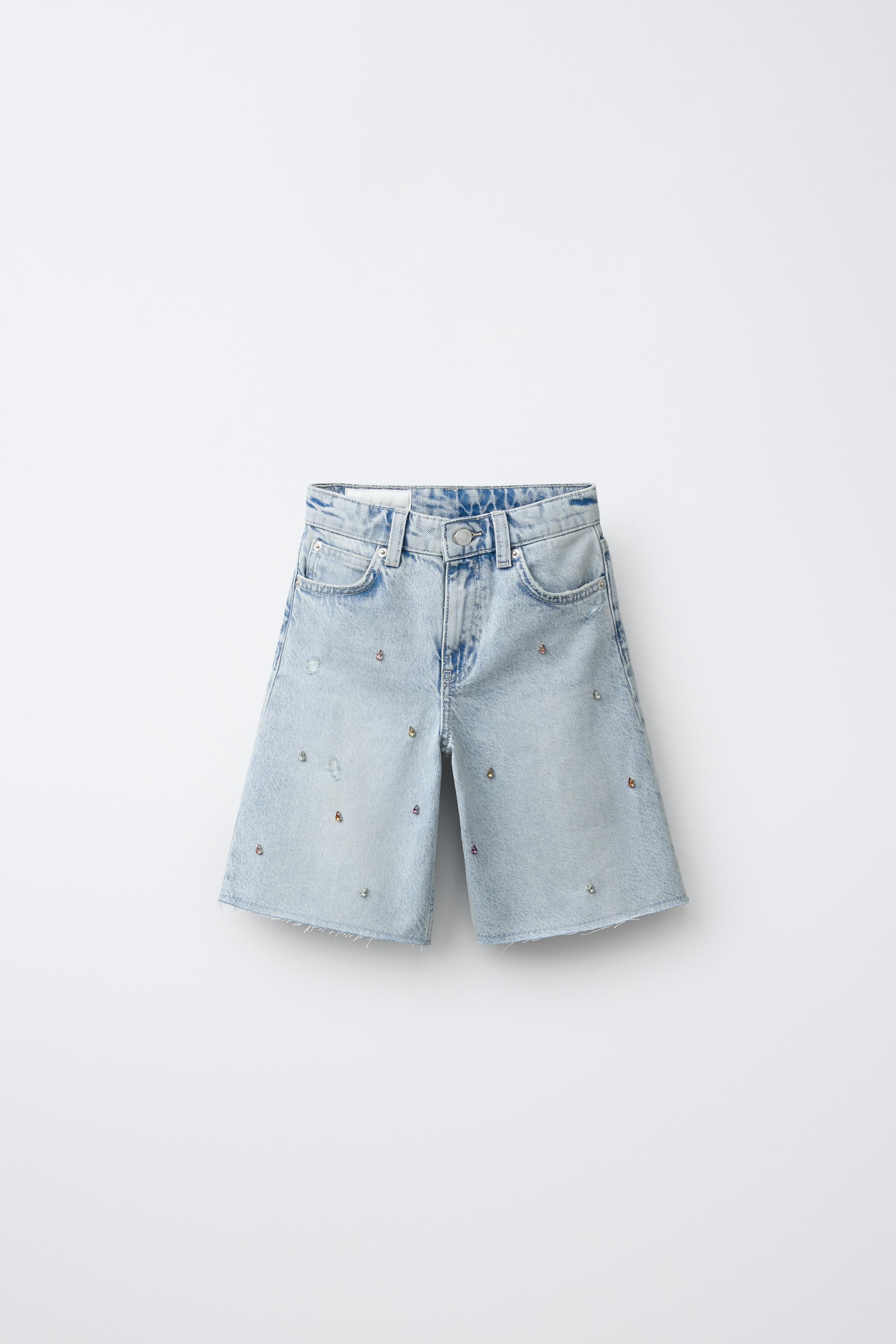 JEWELED DENIM SHORTS
