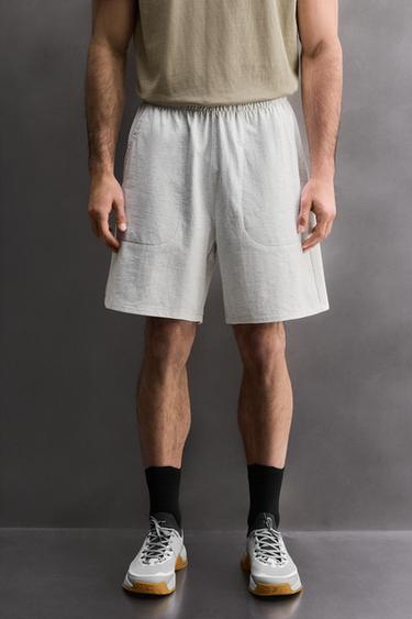 COTTON 9" JOGGER SHORTS - Grey marl by Zara