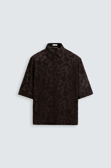FLOWING JACQUARD SHIRT - Brown by Zara