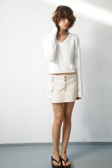 FALDA PANTALÓN BOLSILLOS - Hielo de Zara