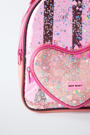 MINI SAC À DOS VINYLE CŒUR - Rose de Zara - Image 2