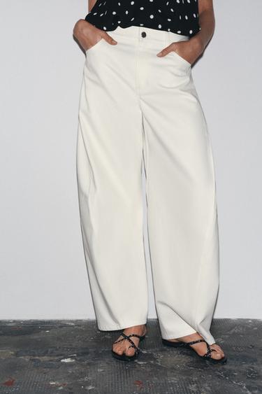 PANTALON BALLOON ZW COLLECTION - Blanc cassé de Zara - Image 1