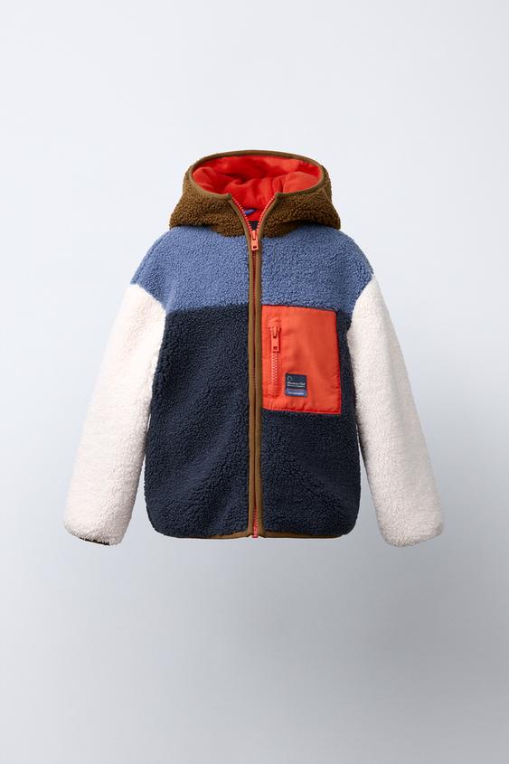 BORED JACKET COLOR BLOCK - blå fra Zara - Billede 0