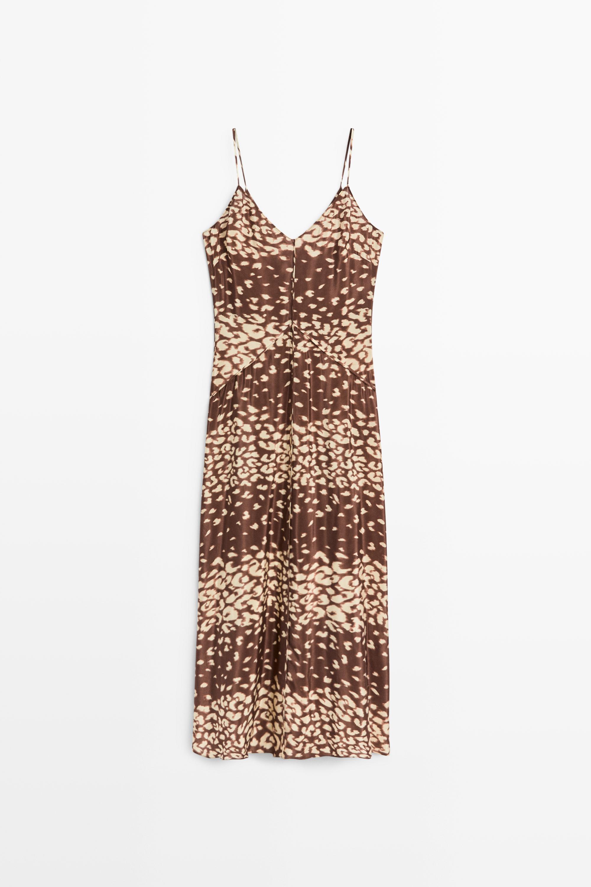 Flowing animal print midi dress