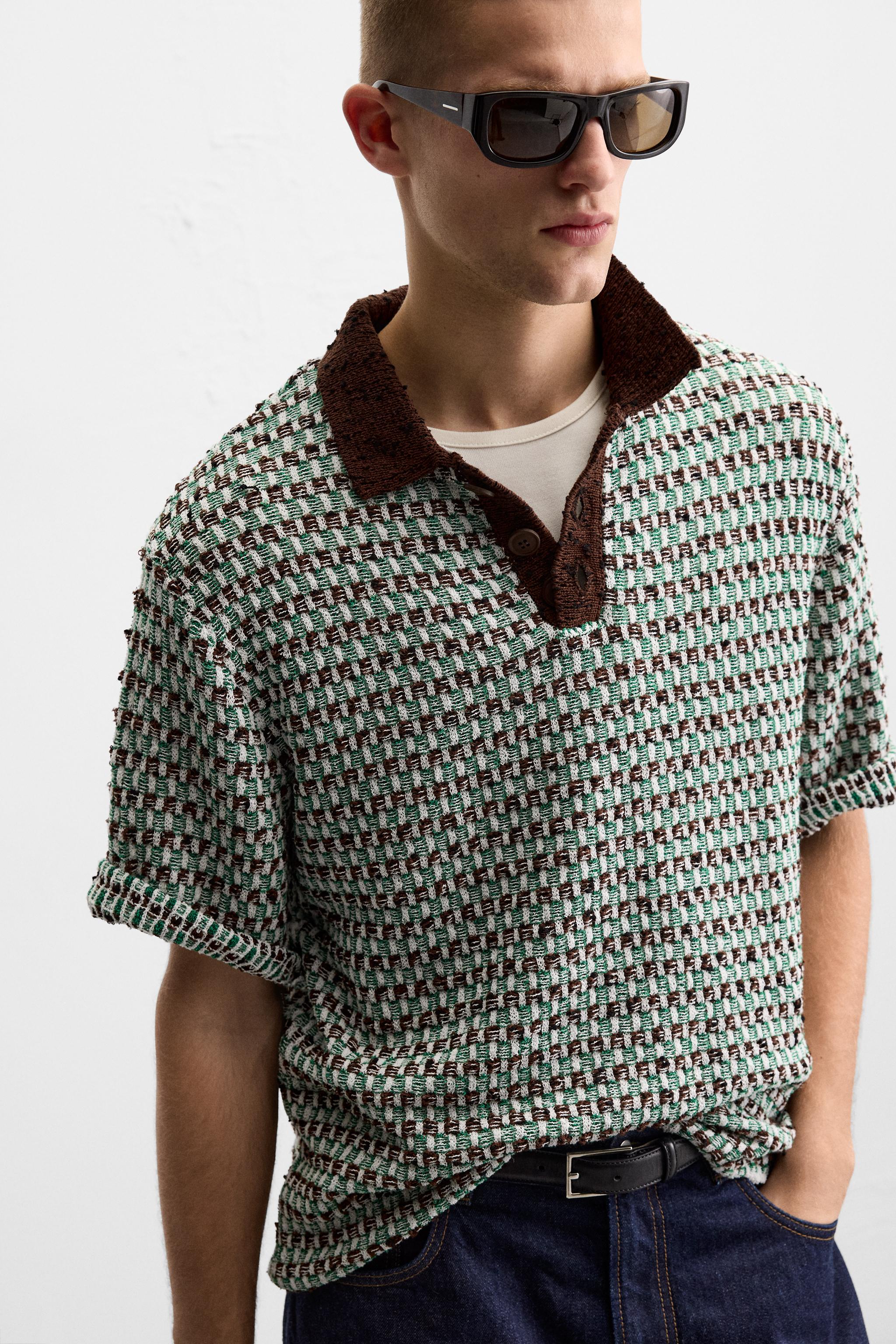 JACQUARD KNIT POLO - Green | ZARA United States